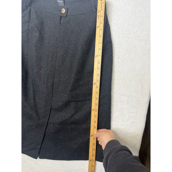 Lodenfrey Wool Boho Lagenlook Midi Length Skirt Charcoal Earthy Natural sz 10 - Picture 6 of 7